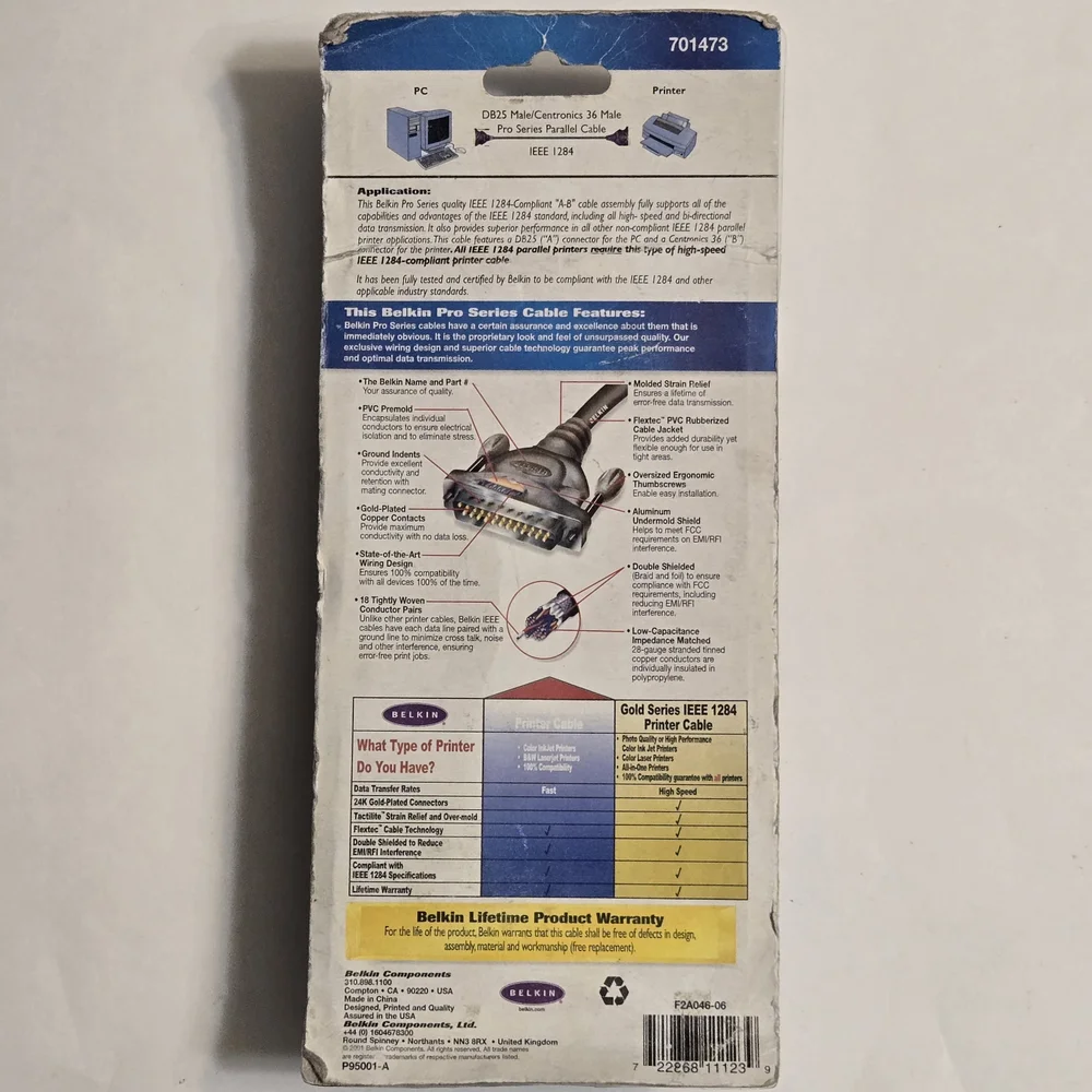 Belkin Pro Series Black Printer Cable